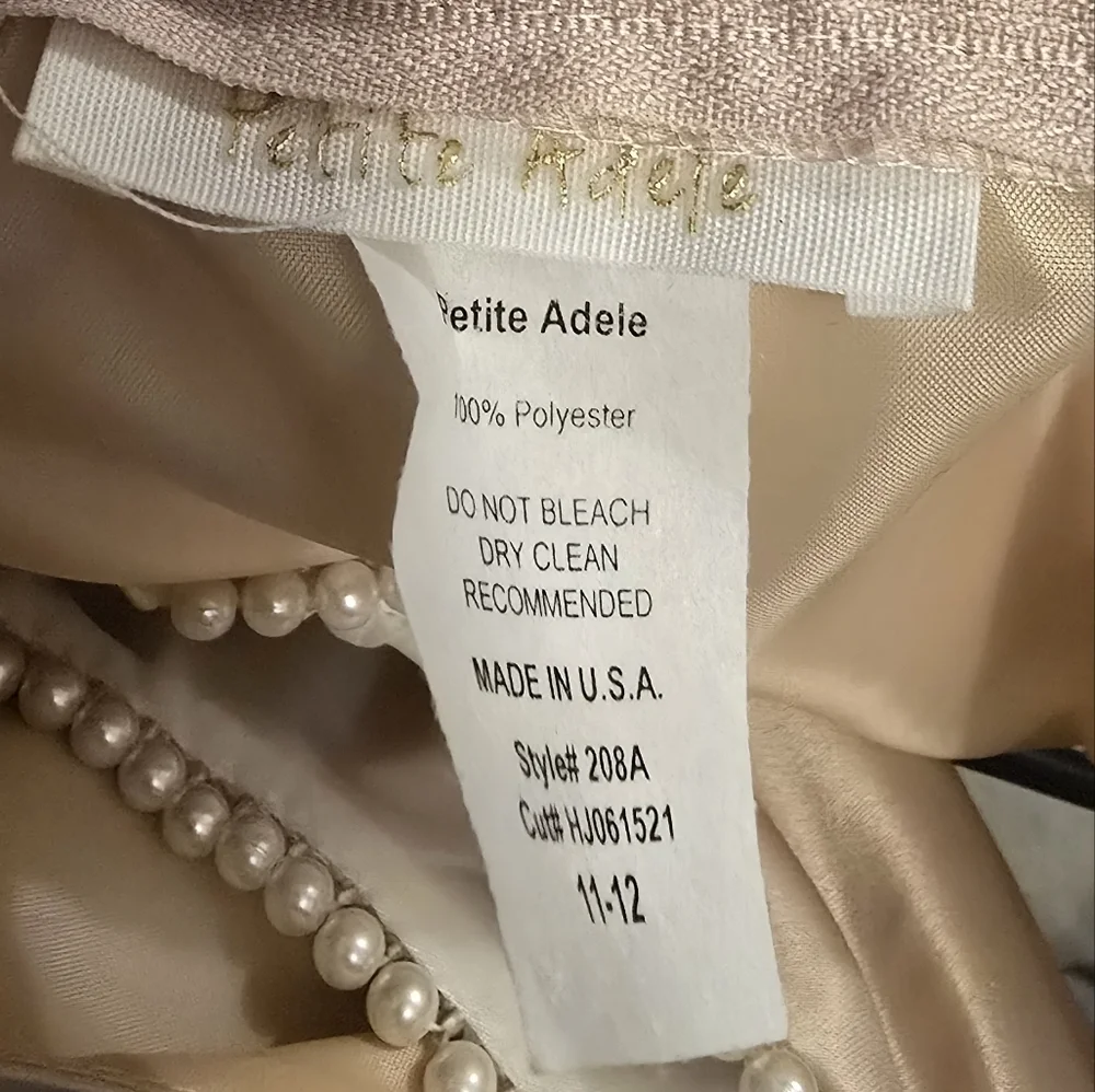 Petite Adele Little Girls Champagne Rhinestone.  Size 11-12